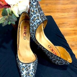 Red Women's Sparkling Black and Silver Heel’s
